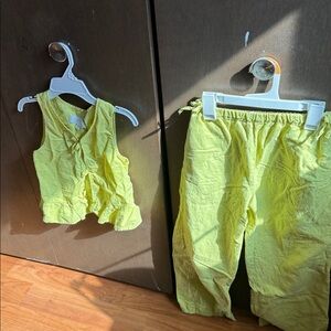 Zara Yellow Linen Top and pants